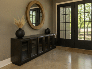 livorno tv console 92" 4 glass doors w/ drawers