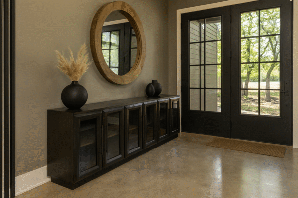 livorno tv console 92" 4 glass doors w/ drawers