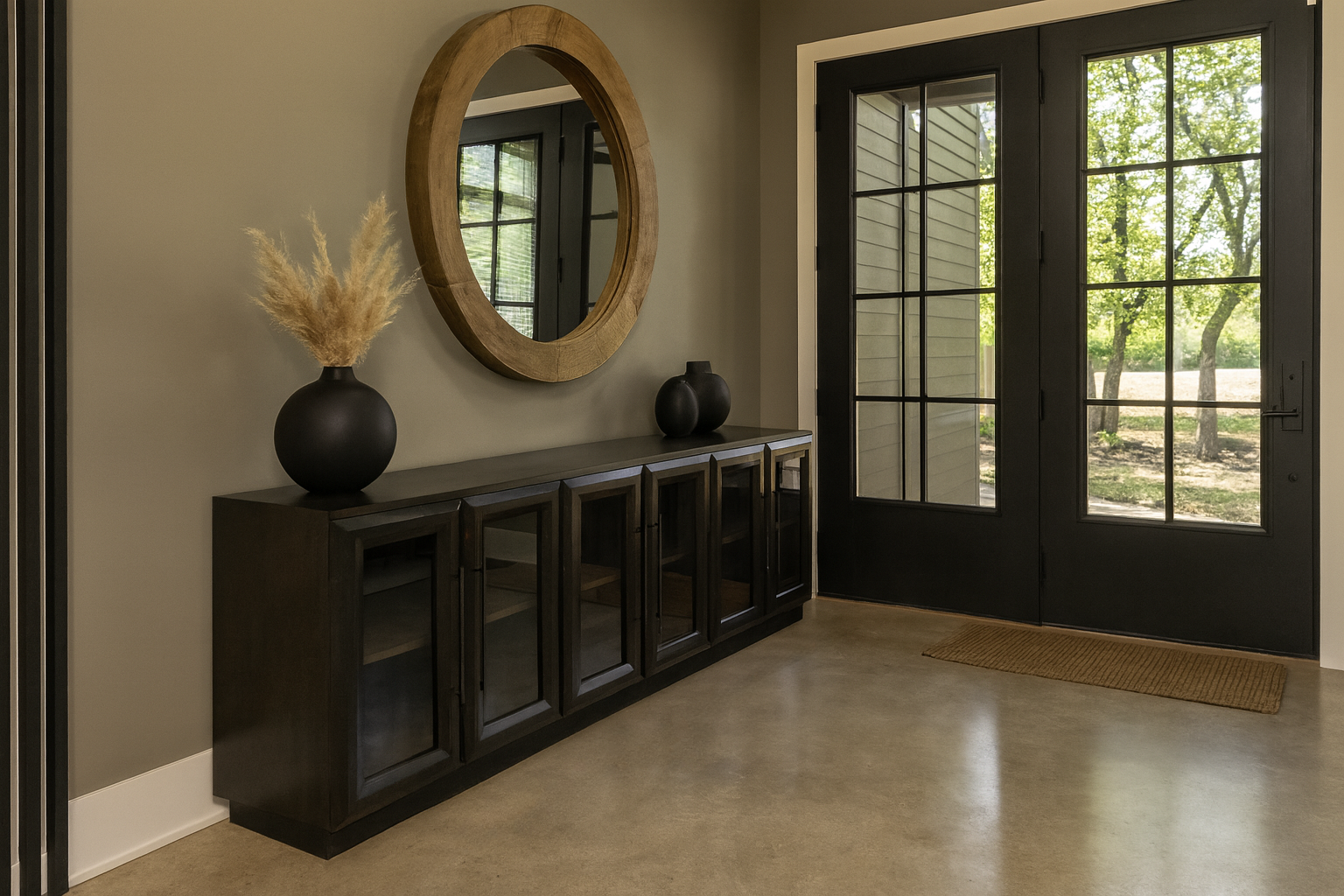 livorno tv console 92" 4 glass doors w/ drawers