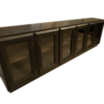 livorno tv console 92" 4 glass doors w/ drawers