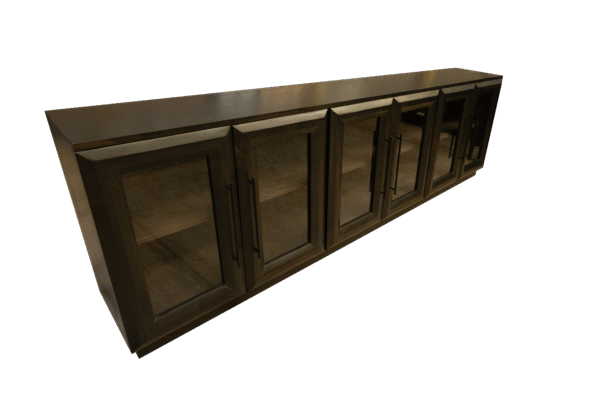 livorno tv console 92" 4 glass doors w/ drawers