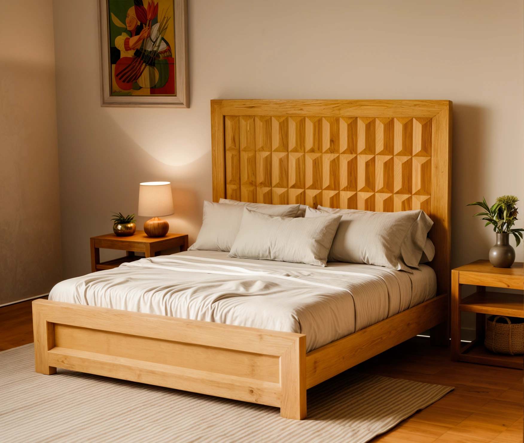render geometric bed