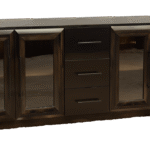 livorno tv console glass doors w/ drawers