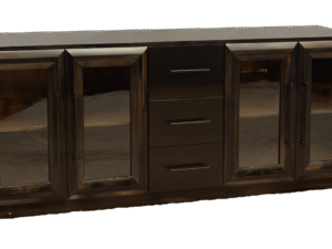 livorno tv console glass doors w/ drawers