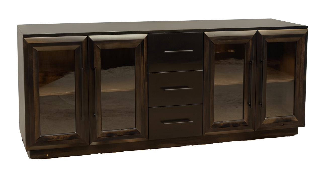Livorno TV Console  Glass Doors W/ Drawers